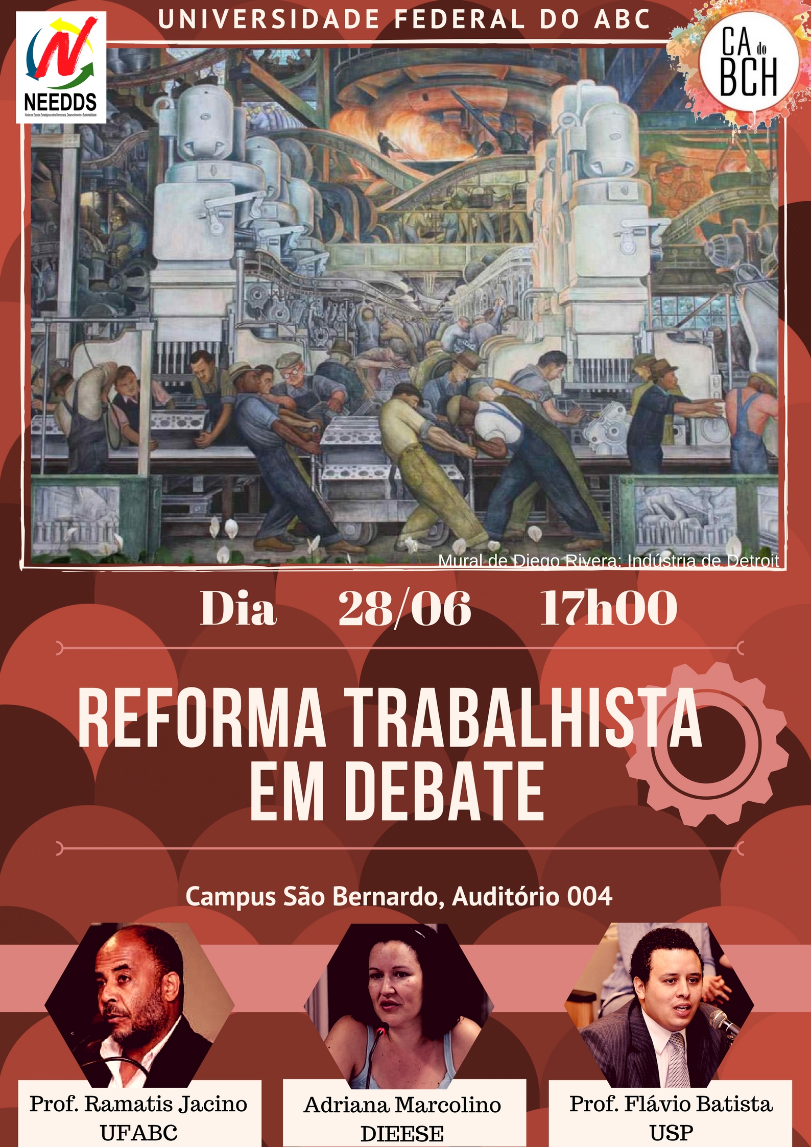 Cartaz da palestra Reforma Trabalhista em Debate
