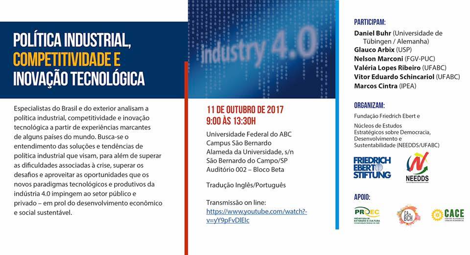 Cartaz Seminário Política Industrial, competitividade e inovação tecnológica